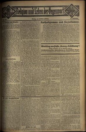 Zweite Ausgabe vom Sonntag, den 14. September 1930.