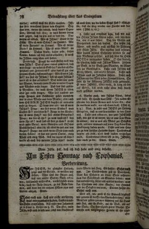 Am Ersten Sonntage nach Epiphanias. - Am sechsten Sonntage nach Epiphanias. -