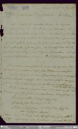 Eigenh. Brief von August Wilhelm von Schlegel an Friedrich Wilken, Coppet, 13.12.1811