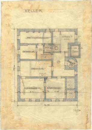 Fischer, Theodor; Stuttgart; Haus Dr. Zeller - Grundriss Keller
