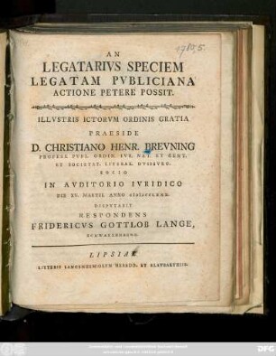 An Legatarius Speciem Legatam Publiciana Actione Petere Possit