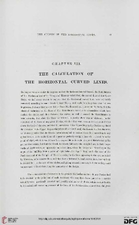 Chapter III: The calculation of the horizontal curved lines