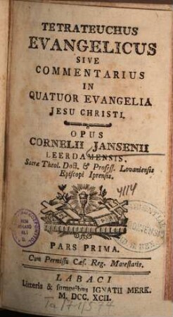 Tetrateuchus evangelicus : sive commentarius in quatuor evangelia Jesu Christi. 1. (1792). - 816 S.