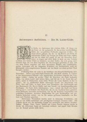 III. Antwerpen's Aufblühen. - Die St. Lucas-Gilde.