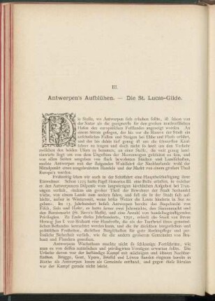 III. Antwerpen's Aufblühen. - Die St. Lucas-Gilde.