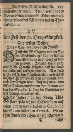XV. Am Fest der H. Drey-Einigkeit