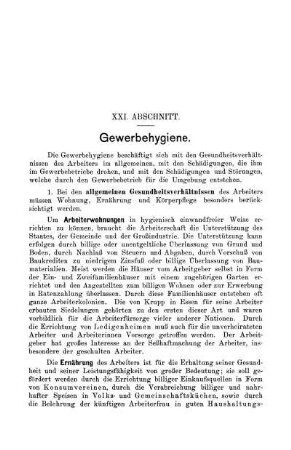XXI. Abschnitt. Gewerbehygiene.