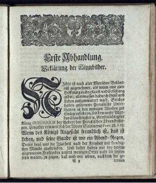 Erste Abhandlung. Erklärung der Sinnbilder.