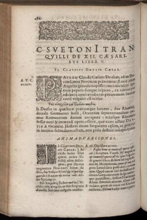 Caesaribus Liber V. Ti. Claudius Drusus Cæsar.