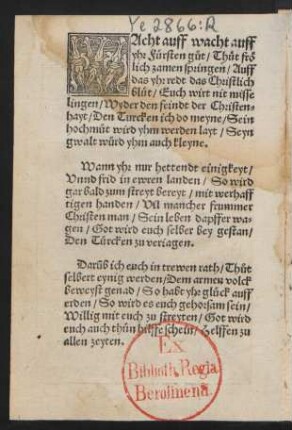 WAcht auff wacht auff || yhr Fürsten git/ Thut frö||lich zamen springen/