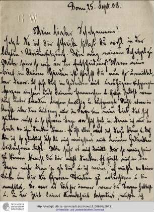 Brief vom 25.09.1908