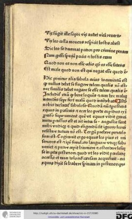 Hic ponitur alia fabula cuius documentum est quod nullus debet se fingere talem qualis non est nec similis debet negare se esse talem qualis est...