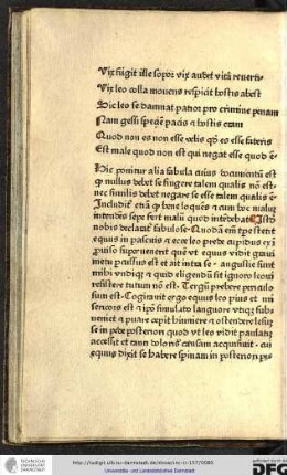 Hic ponitur alia fabula cuius documentum est quod nullus debet se fingere talem qualis non est nec similis debet negare se esse talem qualis est...