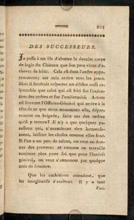 205-216, Des successeurs. - Des recruteurs et des recrues.