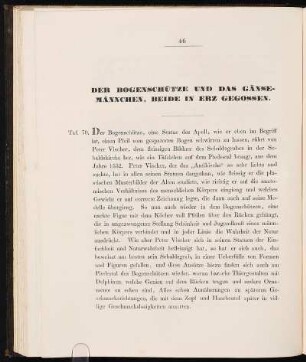 Der Bogenschütze Und Das Gänsemännchen, Beide In Erz Gegossen. [Taf. 70]