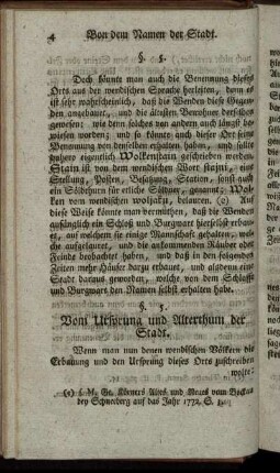 Vom Ursprung und Alterthum der Stadt.