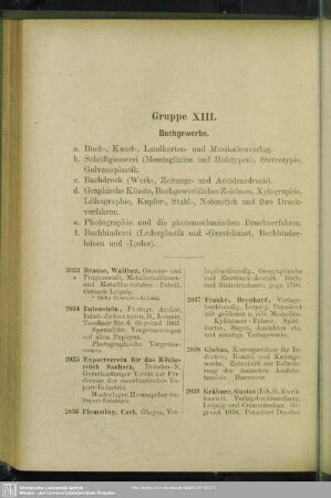 Gruppe XIII. Buchgewerbe