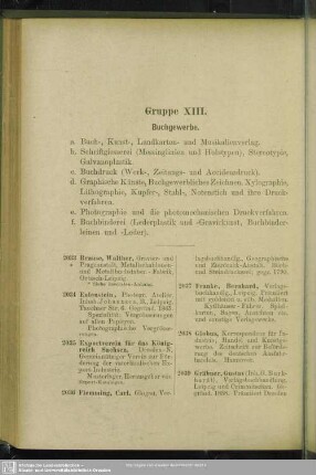 Gruppe XIII. Buchgewerbe