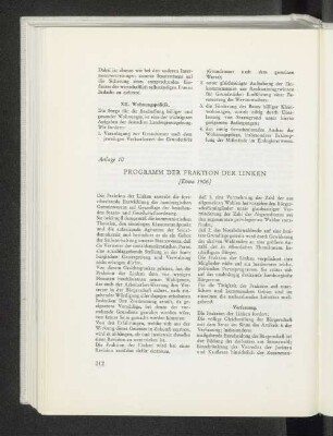 Anlage 10. Programm der Fraktion der Linken [Etwa 1906]