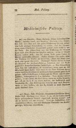 Medicinische Polizey.