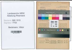 Entnazifizierung Viktor Beckmann , geb. 24.07.1901 (Werkmeister)