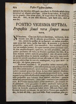 254-260, Positio Vigesima Septima. Propositio semel vera semper manet vera