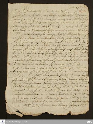 Brief von August Hermann Francke an Johann Daniel Herrnschmidt.