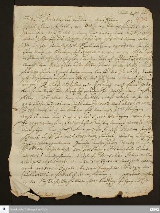 Brief von August Hermann Francke an Johann Daniel Herrnschmidt.