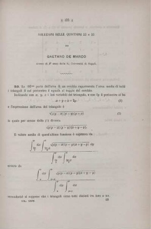 Soluzioni delle quistioni 53 e 55.
