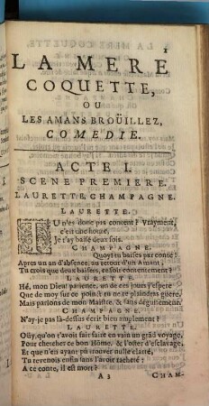 Le Theatre De Mr. Quinault, 2[,6]. La Mere Coquette, Ou Les Amans Broüillez : Comedie
