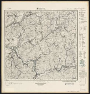 Meßtischblatt 2787, neue Nr. 4814 : Altenhundem, 1936 : Altenhundem. - Hrsg. 1896, einz. Nachtr. 1927, gedr. [19]36. - 1:25000. - [Berlin]: Reichsamt für Landesaufnahme, 1936. - 1 Kt.