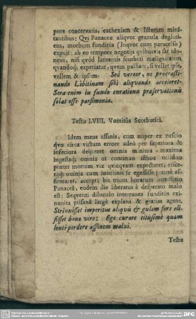 Testis LVIII. Vomitus Scorbutici