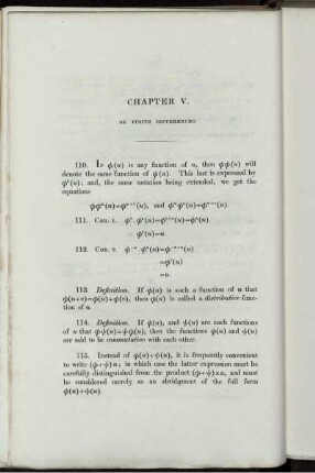 V. - VIII. On Finite Differences. On Differentiation in general On Polynomials.