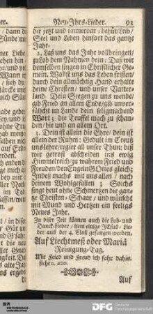 Auf Liechtmeß oder Mariä Reinigung-Tag.