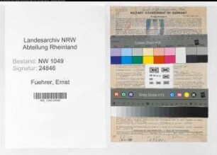 Entnazifizierung Ernst Fuehrer , geb. 28.03.1892 (Justizinspektor)
