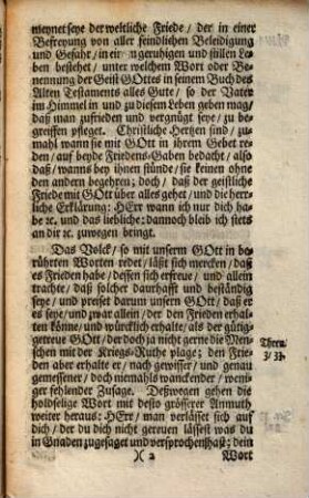 Christ-Evangelisches Friedens- Freud- und Danck-Gebet, Auf das in Augspurg den 8. Aug. A. 1716. wiederhohlte Danck- und Frieden-Fest, Fürnemlich wegen des Anno 1648. durch den Frieden-Schluß zu Münster und Oßnabrügg, Von dem Dreyeinigen gütigen Gott ... Bescherten lieben Friedens : Der Gemeine Gottes Von allen Evangelischen Cantzeln Morgens und Abends fürzusprechen