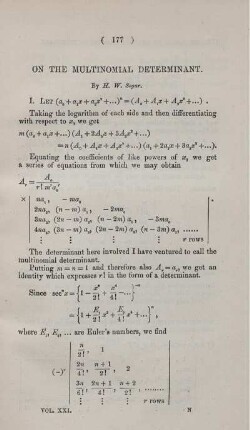 On the multinomial determinant.
