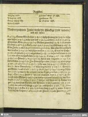 Nachverzeichnete Fehler wolle der Gönstige Leser ändern ...