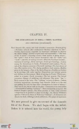 Chapter IV : The Zoroastrians in India – Their Manners and Customs (contd.)
