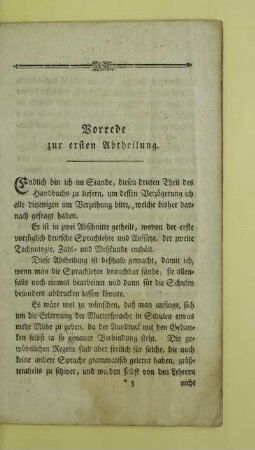 Vorrede zur ersten Abtheilung