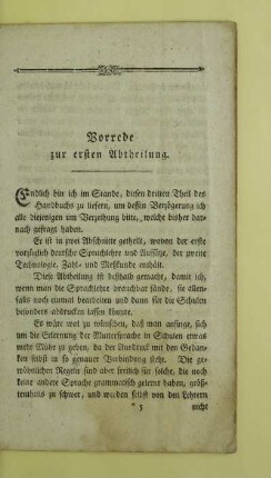 Vorrede zur ersten Abtheilung