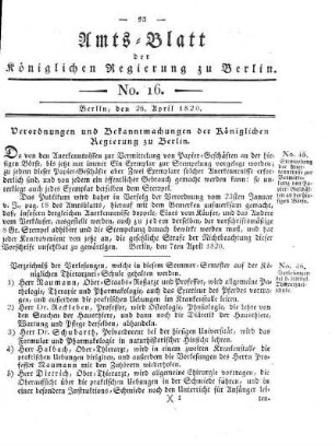 No. 16, 26. April 1820