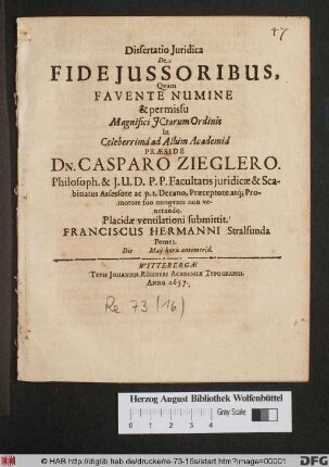 Dissertatio Iuridica De Fideiussoribus