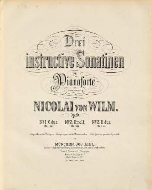 3 instructive Sonatinen : für Pianoforte ; op. 20, 1. C-Dur