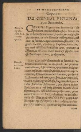 Caput 20. De Genesi Figurarum Sententiae