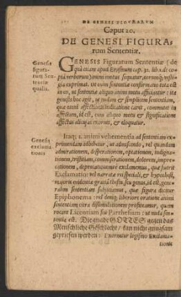 Caput 20. De Genesi Figurarum Sententiae