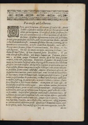Paraenesis ad Lectorem