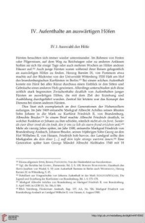 IV.1 Auswahl der Höfe