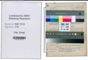 Entnazifizierung Ernst Vits , geb. 26.04.1892 (Lehrer)