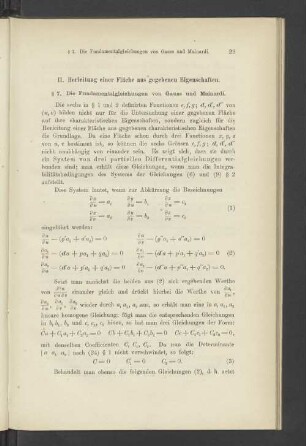 II. Herleitung einer Fläche aus gegebenen Eigenschaften.